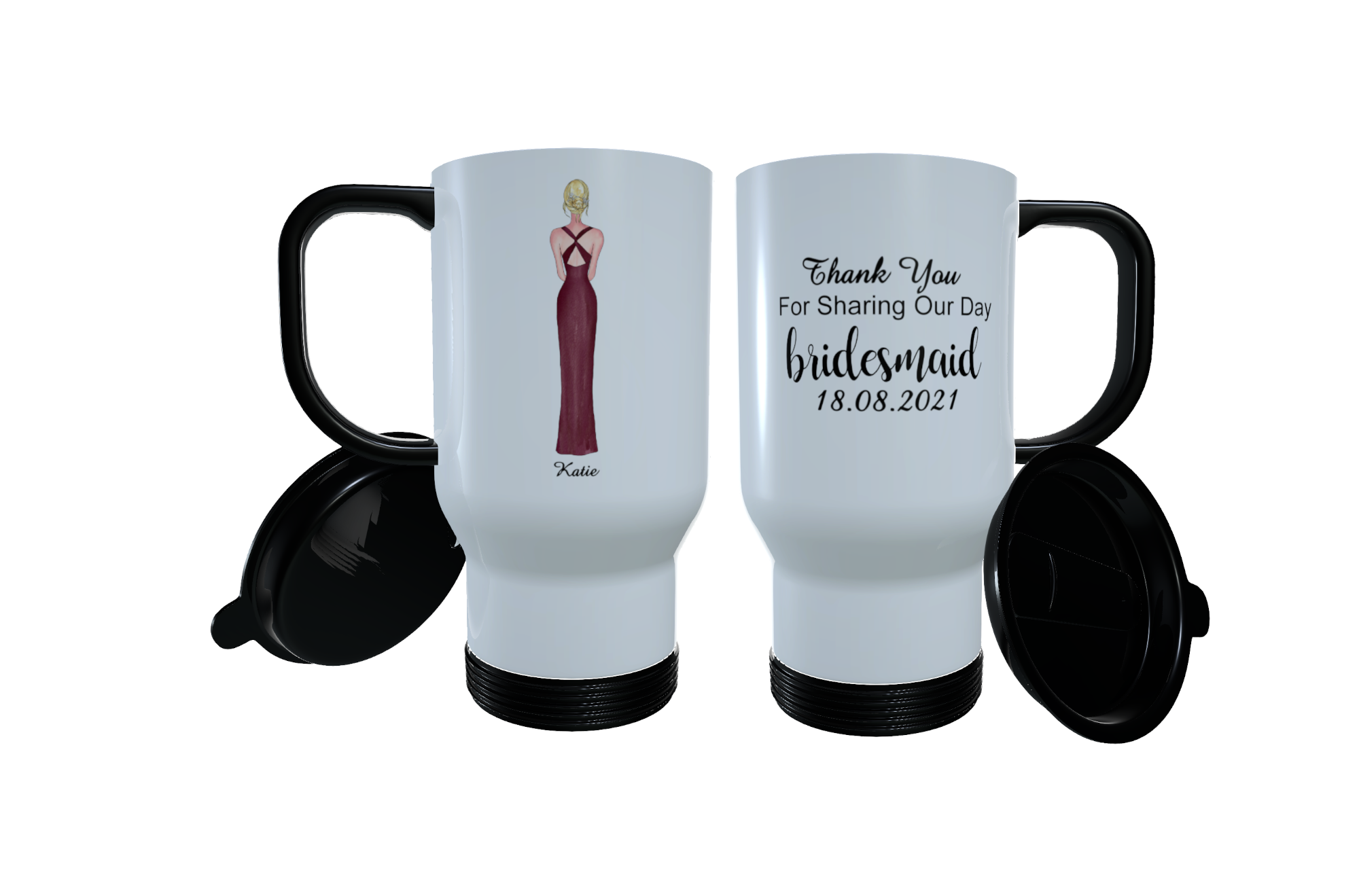 Bridesmaid Personalised Travel Mug, Bridesmaid Gift, Bridesmaid
